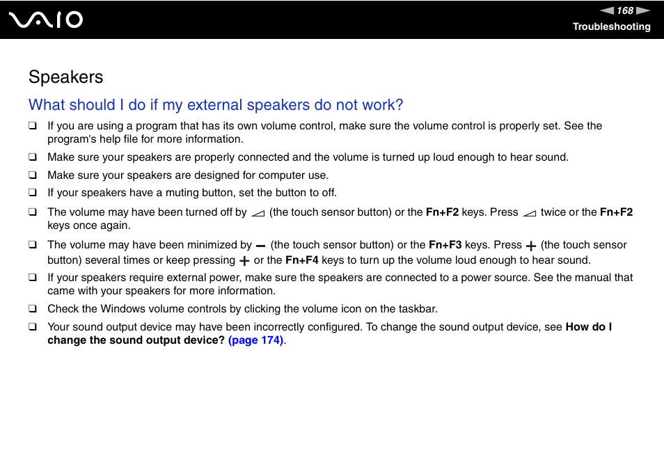 Speakers | Sony VGN-CS118E User Manual | Page 168 / 193