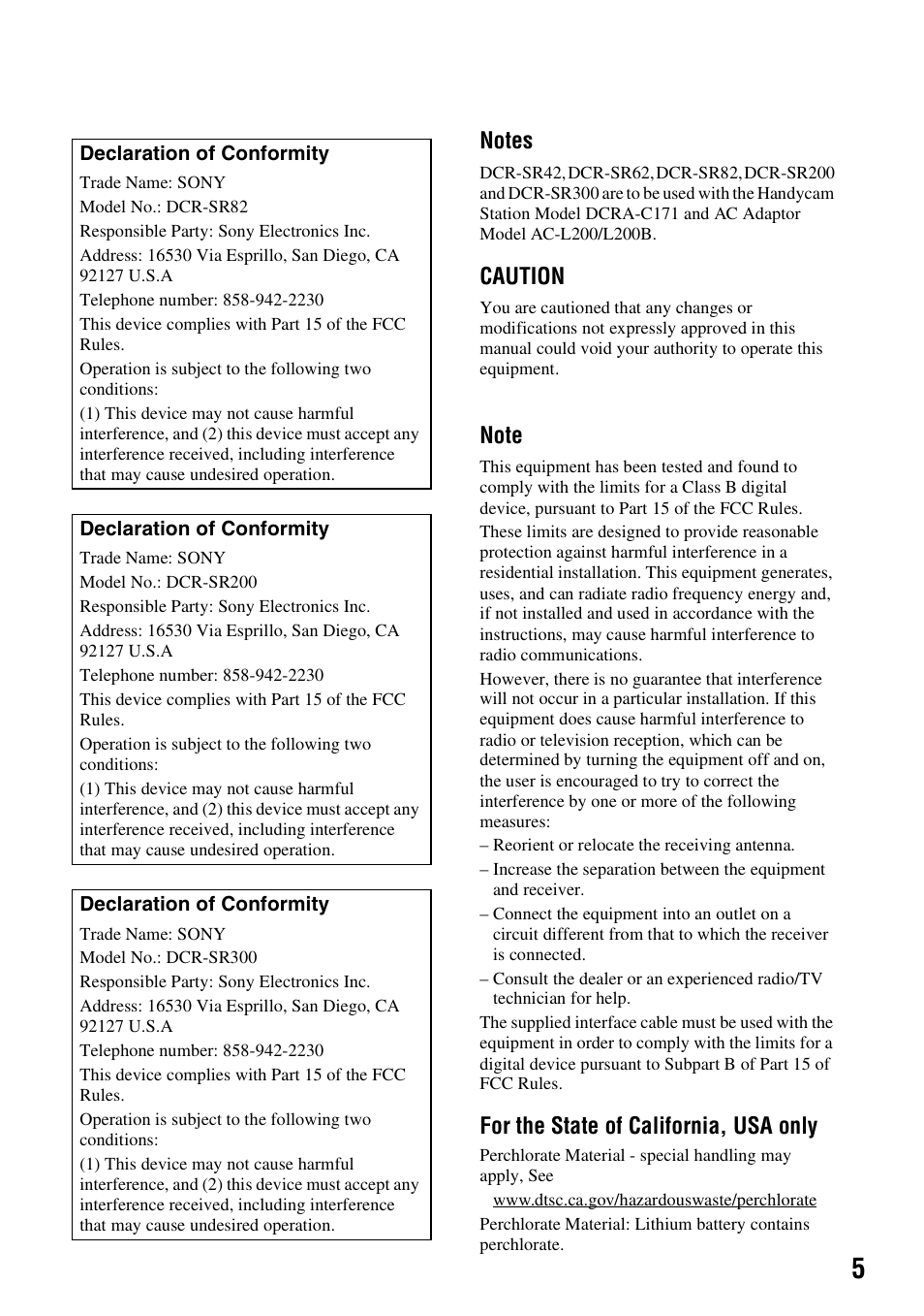 Sony DCR-SR62 User Manual | Page 5 / 40