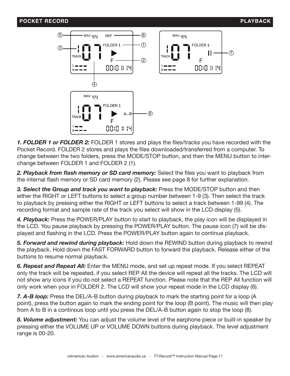 American Audio Pocket Record User Manual | Page 11 / 14