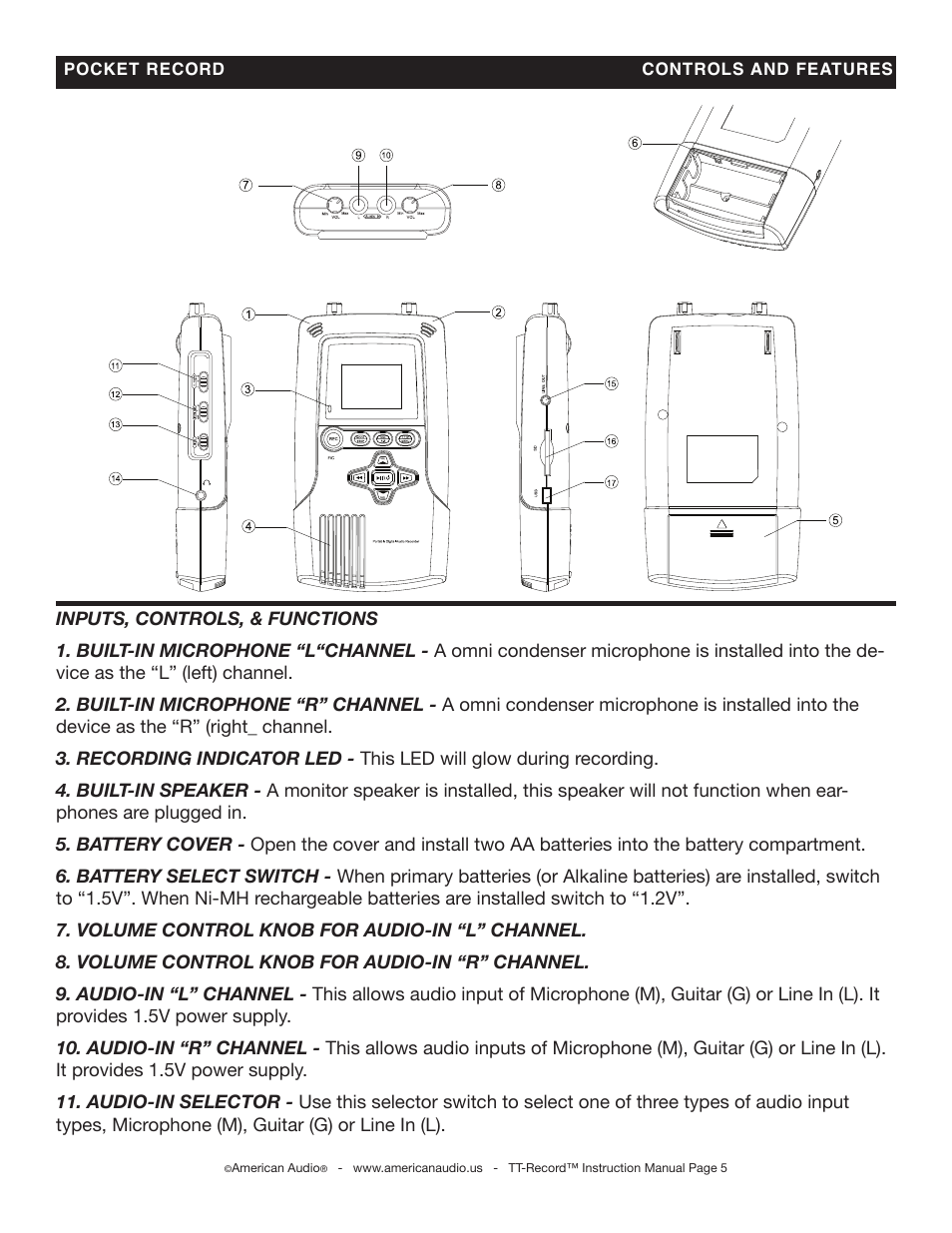 American Audio Pocket Record User Manual | Page 5 / 14