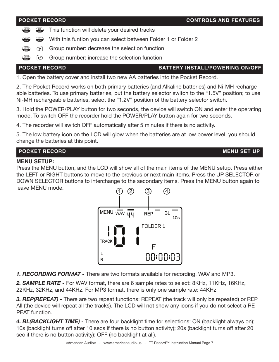American Audio Pocket Record User Manual | Page 7 / 14