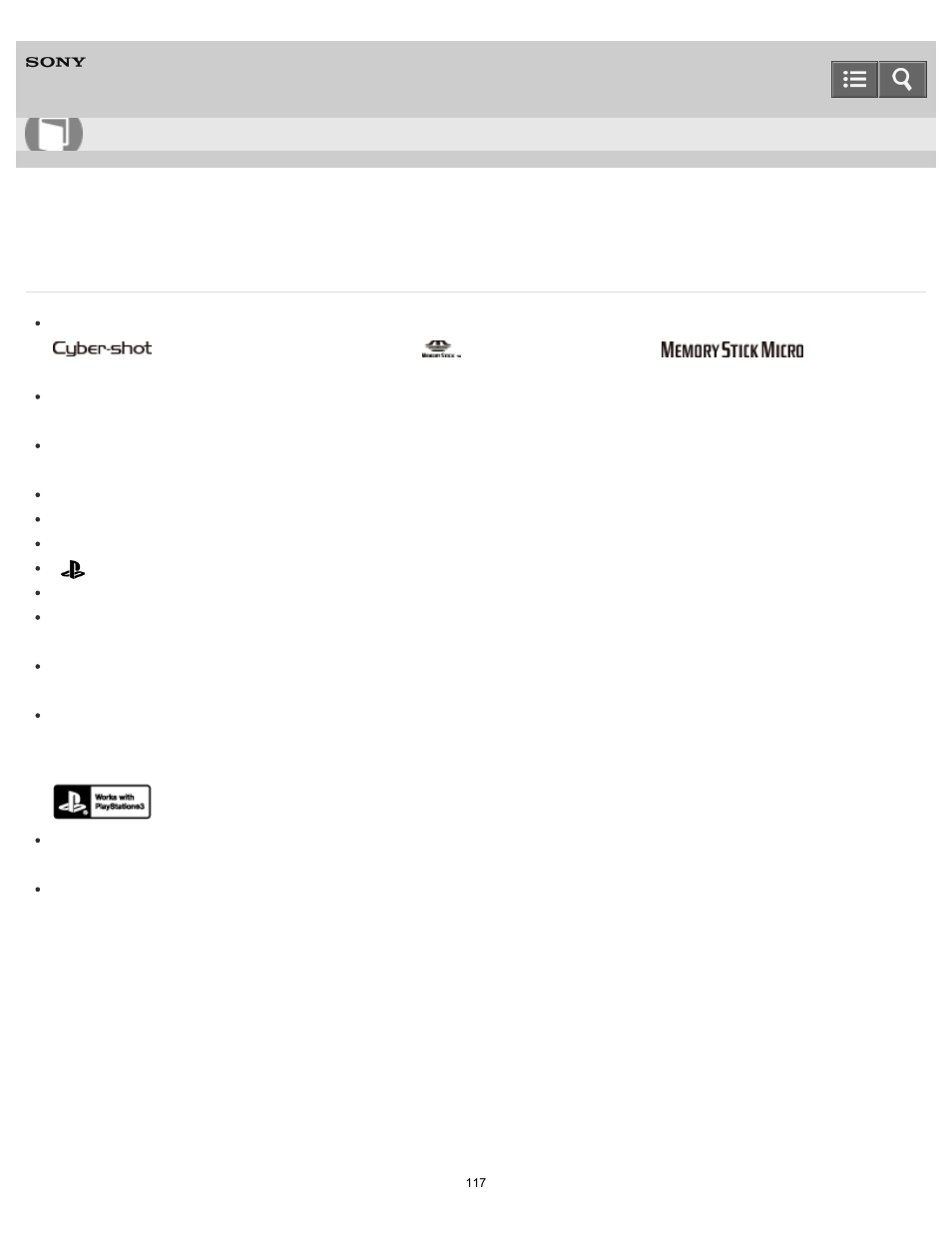 Trademarks, Help guide | Sony DSC-QX100 User Manual | Page 117 / 130