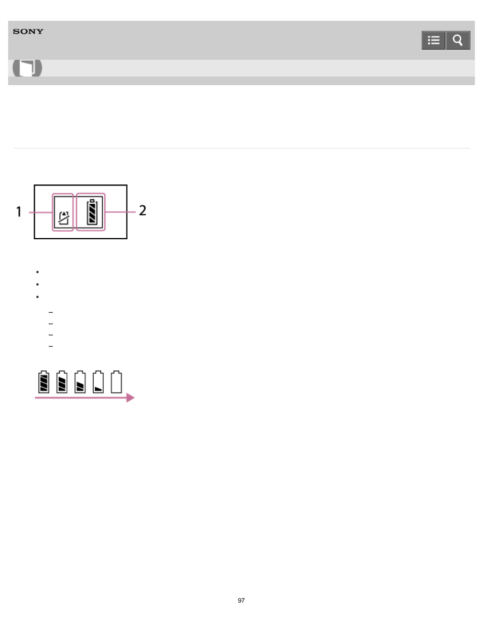 Display panel of the camera, Help guide | Sony DSC-QX100 User Manual | Page 97 / 130