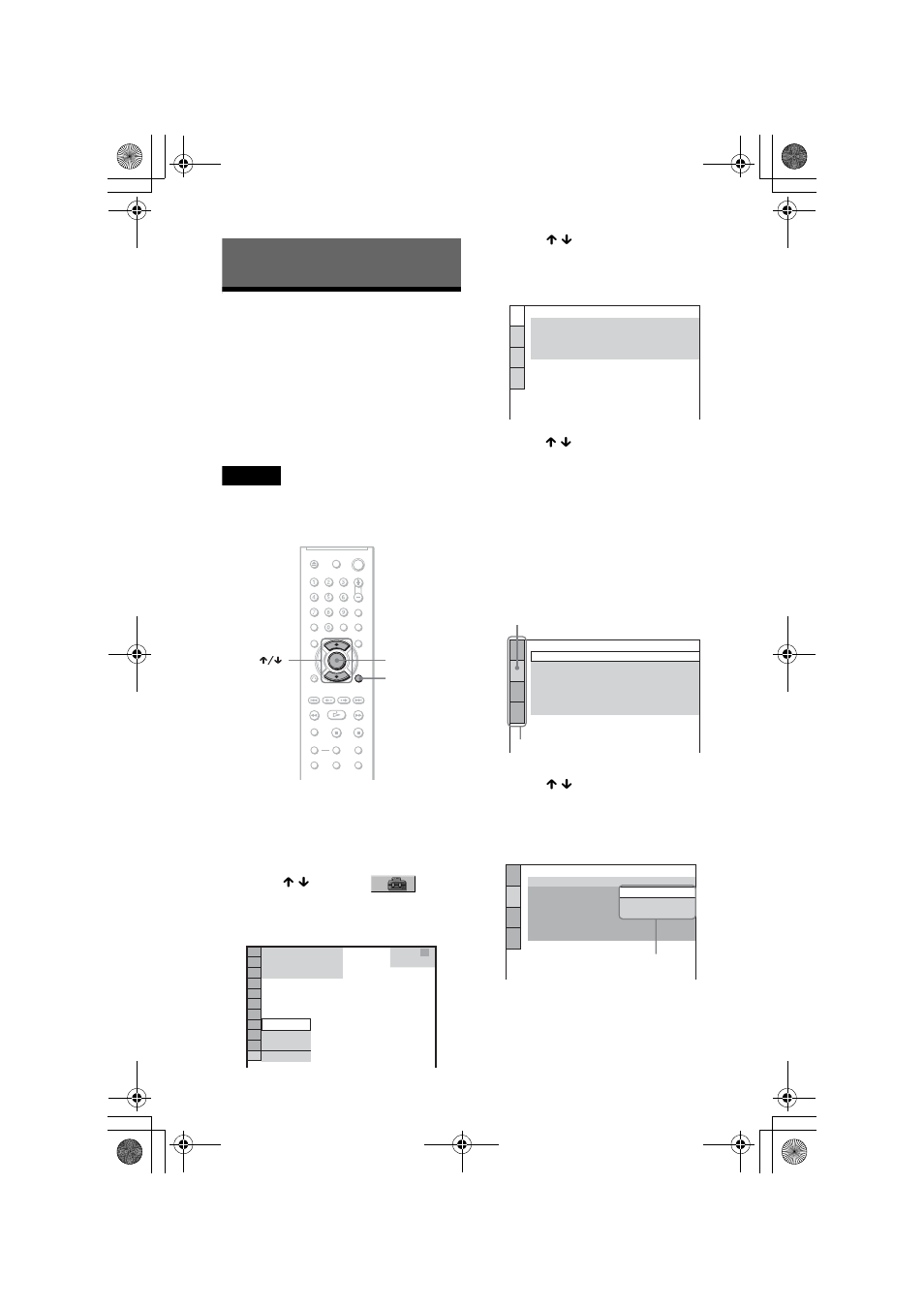 L0 - settings and adjustments, L1 - using the setup display, Settings and adjustments | Using the setup display | Sony DVP-NS41P User Manual | Page 58 / 72