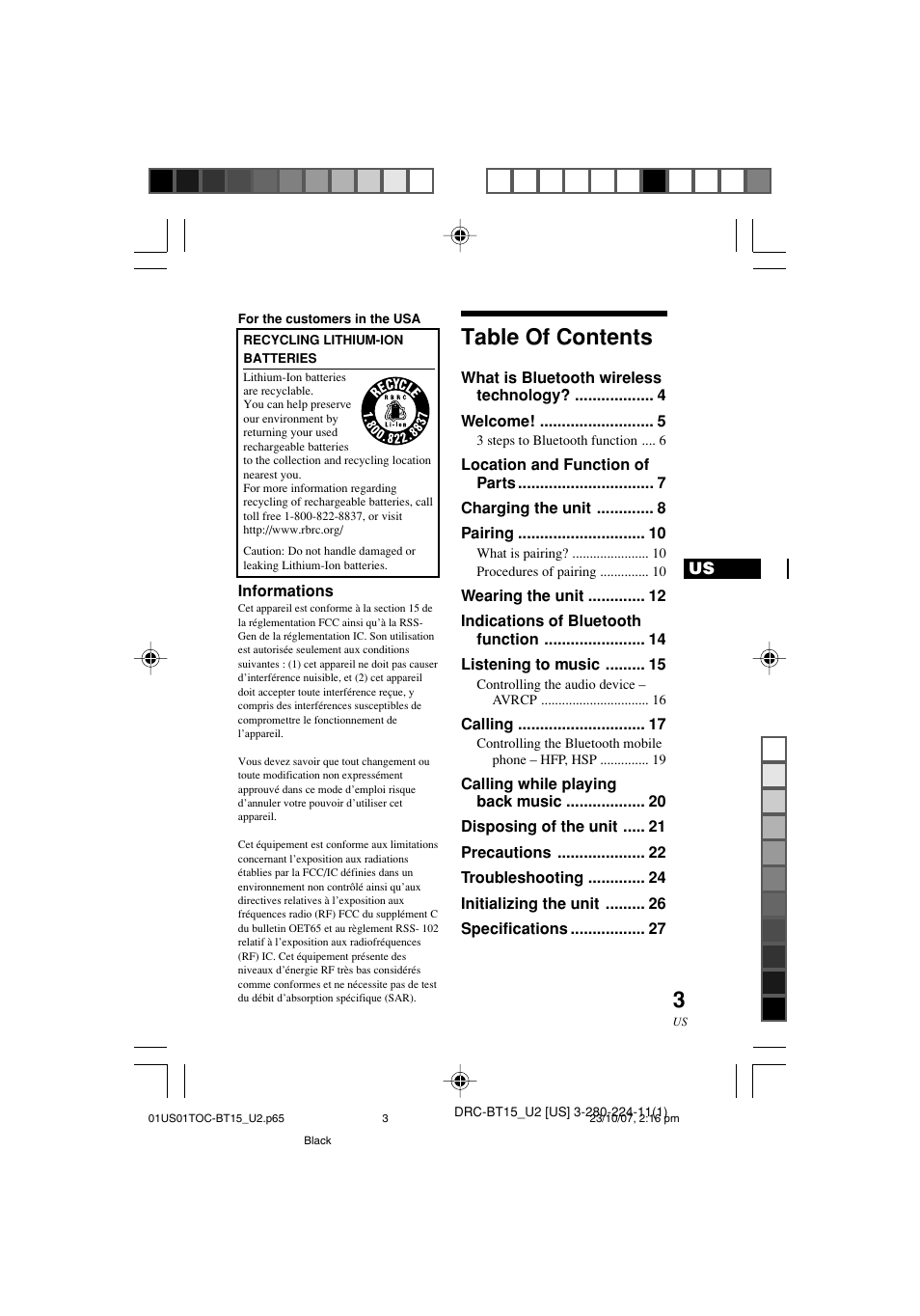 Sony DRC-BT15 User Manual | Page 3 / 56