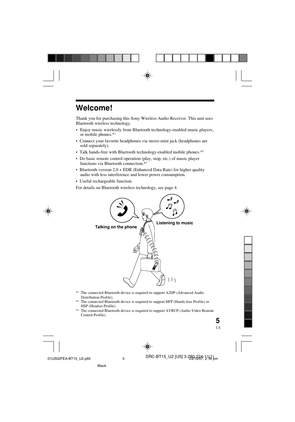 Welcome | Sony DRC-BT15 User Manual | Page 5 / 56