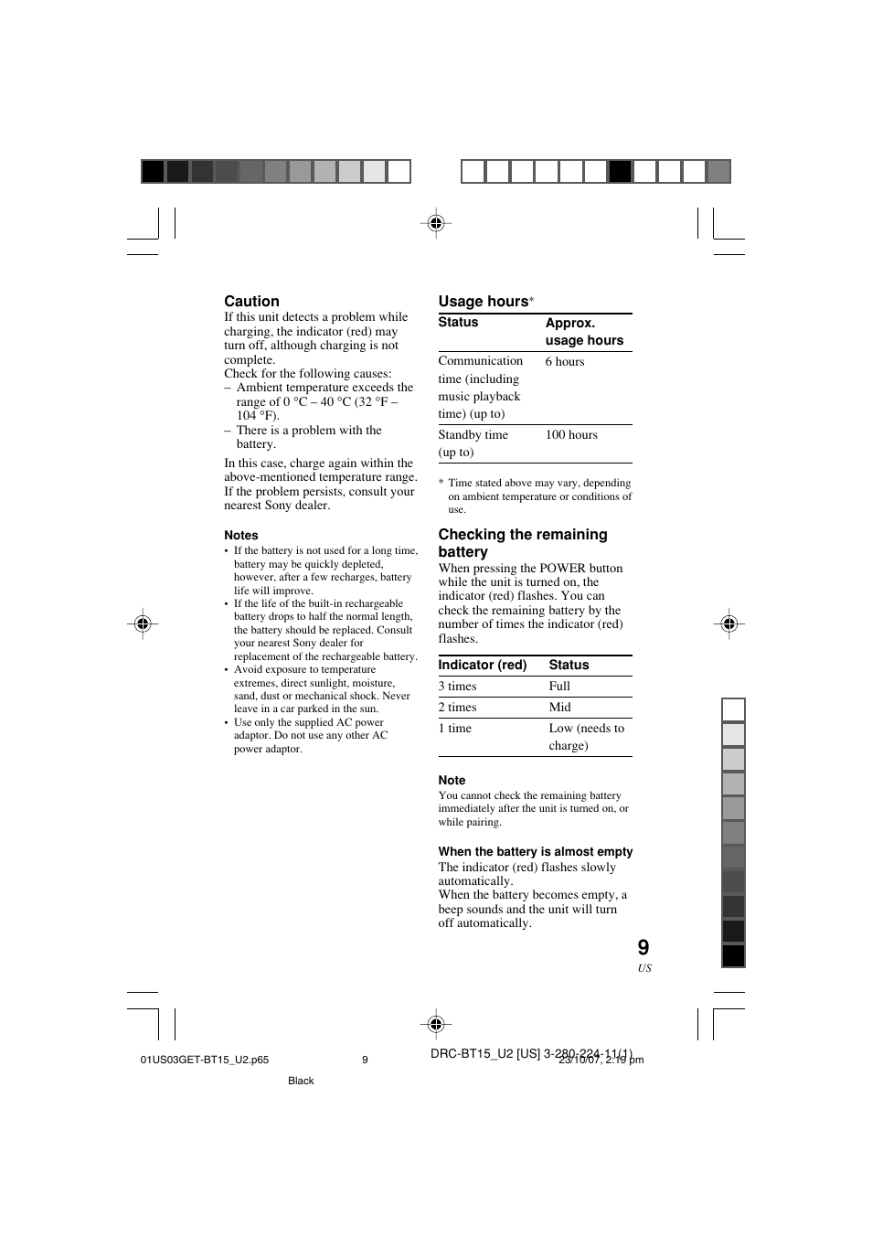 Sony DRC-BT15 User Manual | Page 9 / 56