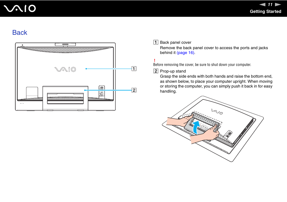 Back | Sony VGC-LS1 User Manual | Page 11 / 168