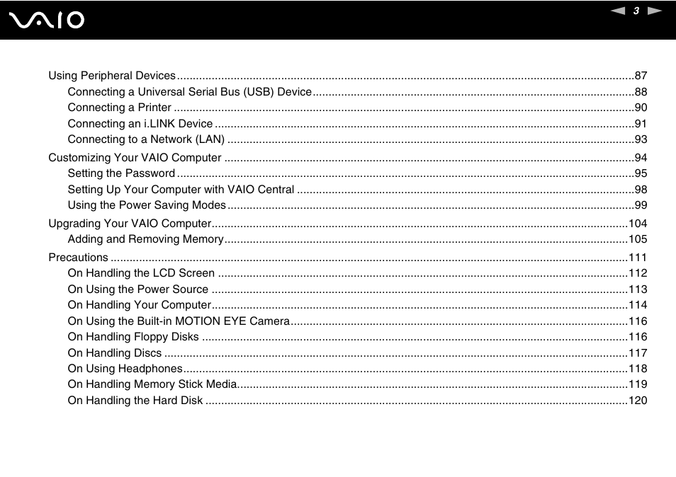 Sony VGC-LS1 User Manual | Page 3 / 168