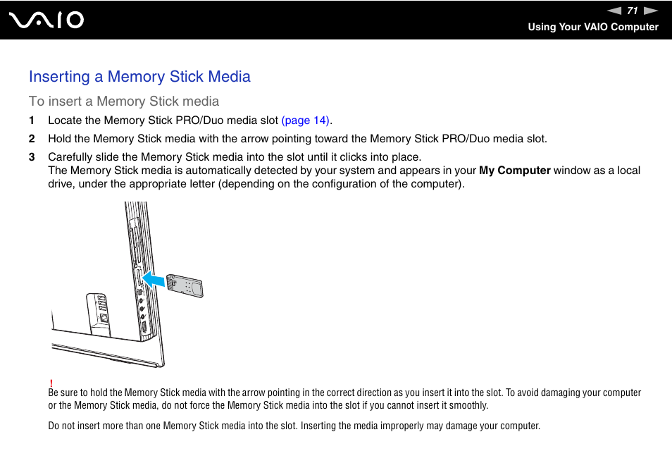 Sony VGC-LS1 User Manual | Page 71 / 168