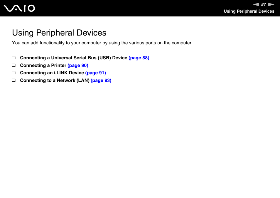 Using peripheral devices | Sony VGC-LS1 User Manual | Page 87 / 168