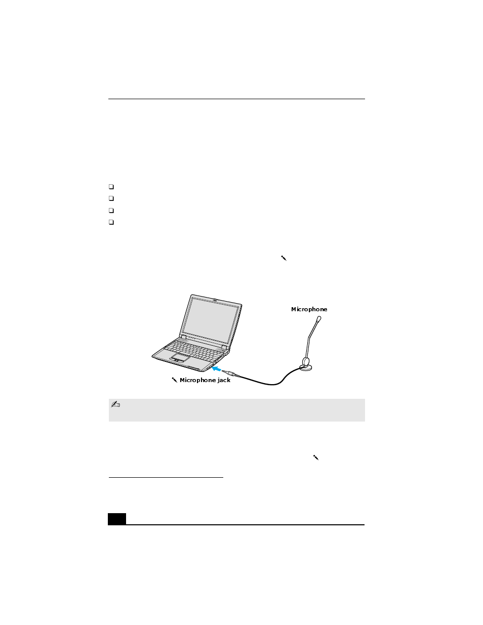 Using microphones, Connecting a microphone, Disconnecting a microphone | Connecting a microphone disconnecting a microphone | Sony PCG-R505GCK User Manual | Page 132 / 198