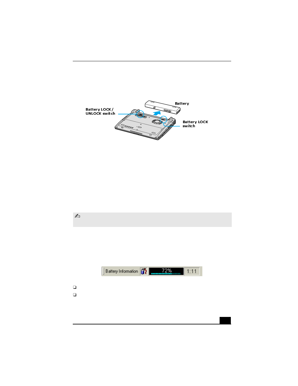 Displaying battery information | Sony PCG-R505GCK User Manual | Page 15 / 198