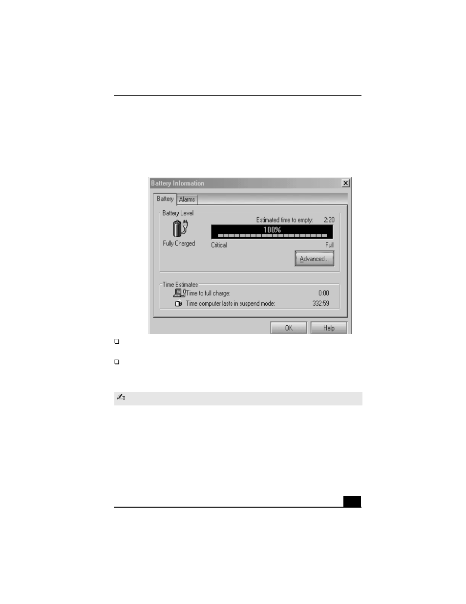 Displaying battery information | Sony PCG-R505GCK User Manual | Page 17 / 198