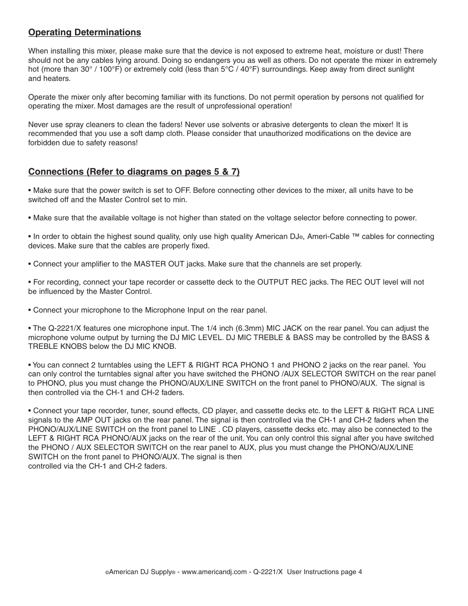 American Audio Q-2221/X User Manual | Page 4 / 10