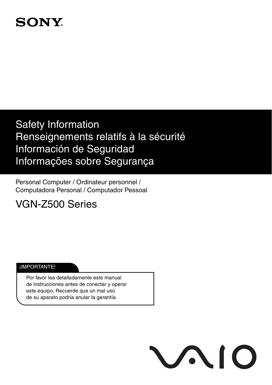 Sony VGN-Z530N User Manual | 32 pages