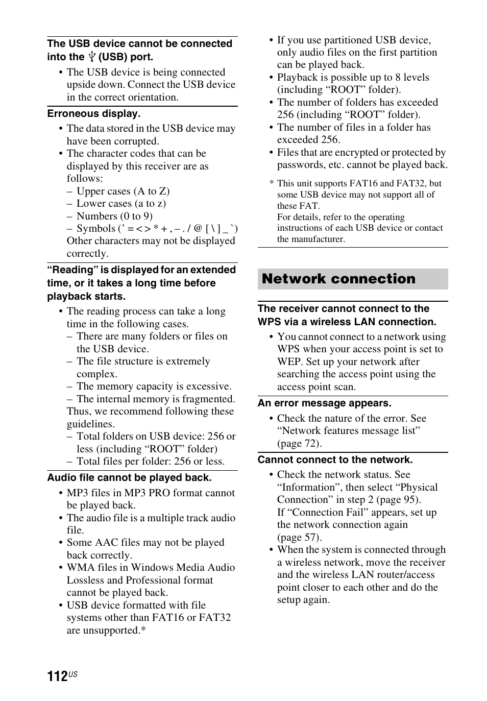 Network connection | Sony STR-DN840 User Manual | Page 112 / 128