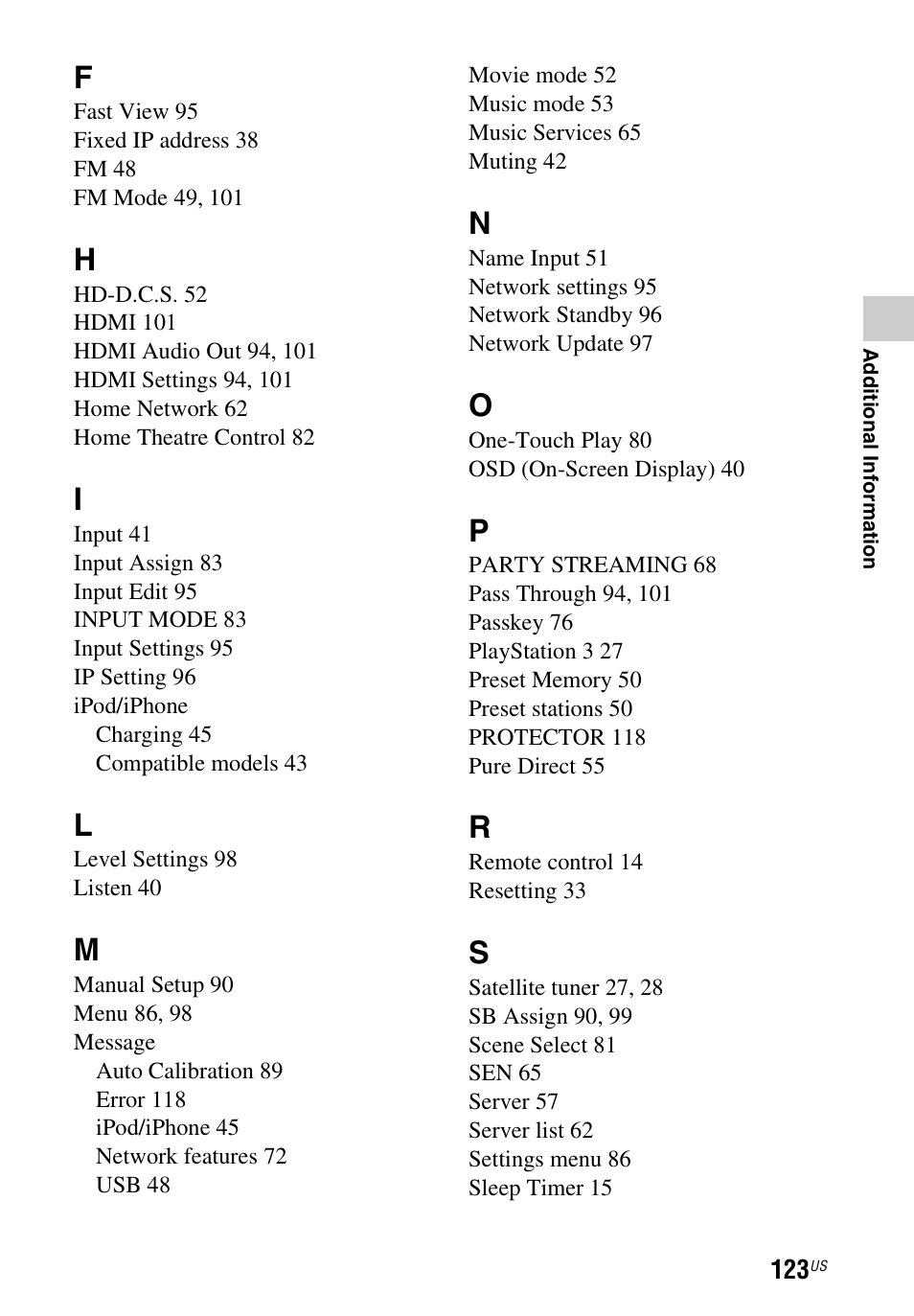 Sony STR-DN840 User Manual | Page 123 / 128