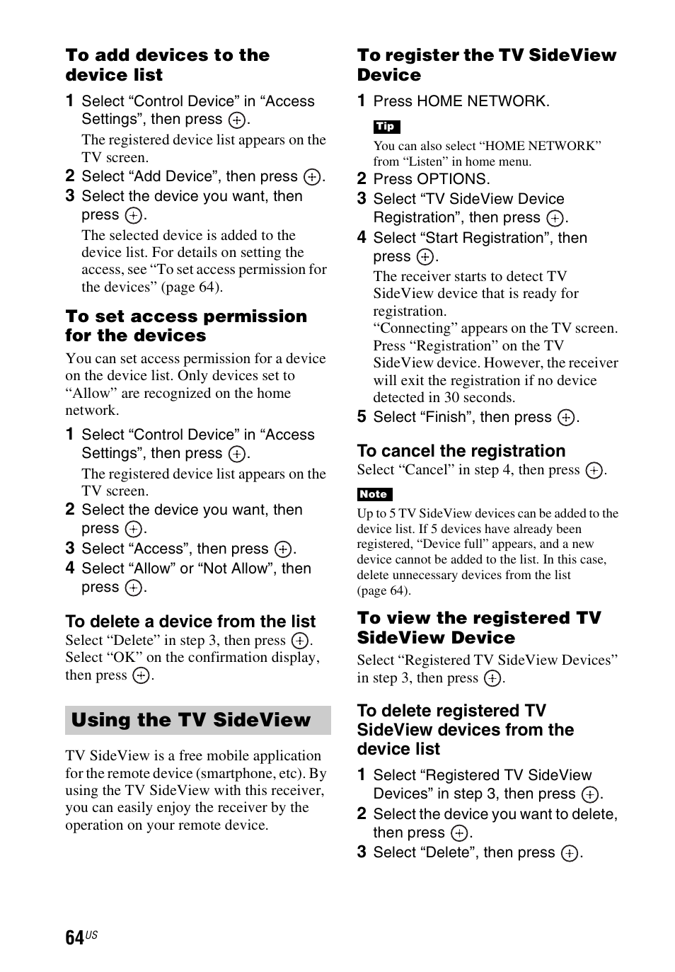 Using the tv sideview | Sony STR-DN840 User Manual | Page 64 / 128