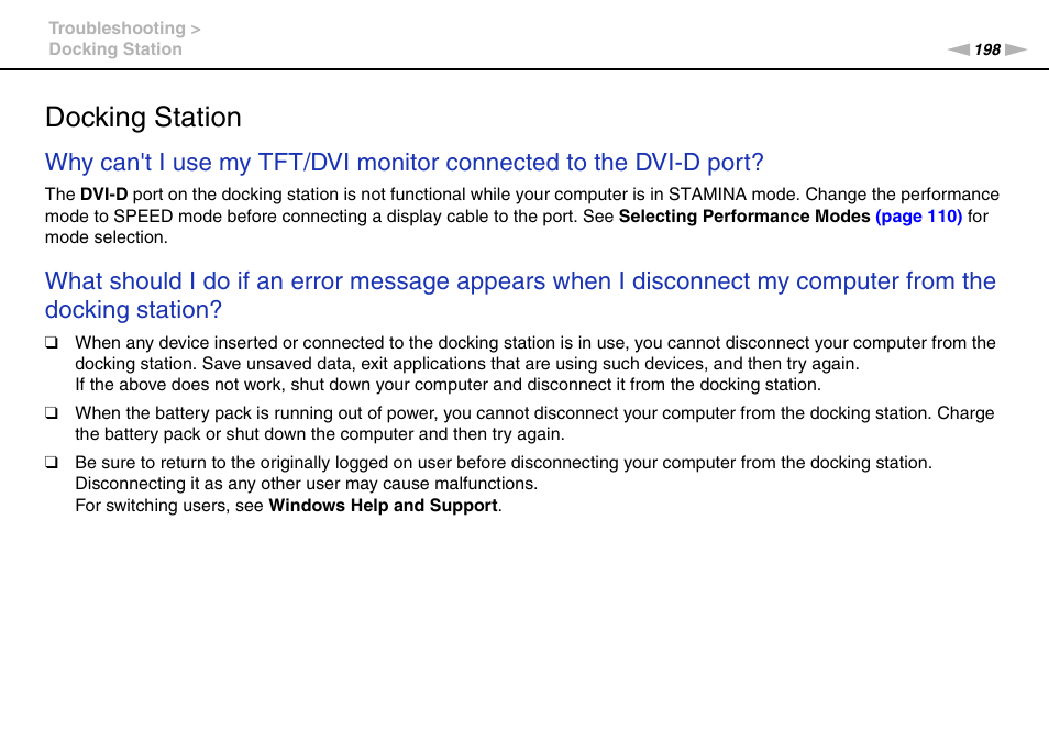 Docking station | Sony VGNZ890H User Manual | Page 198 / 202