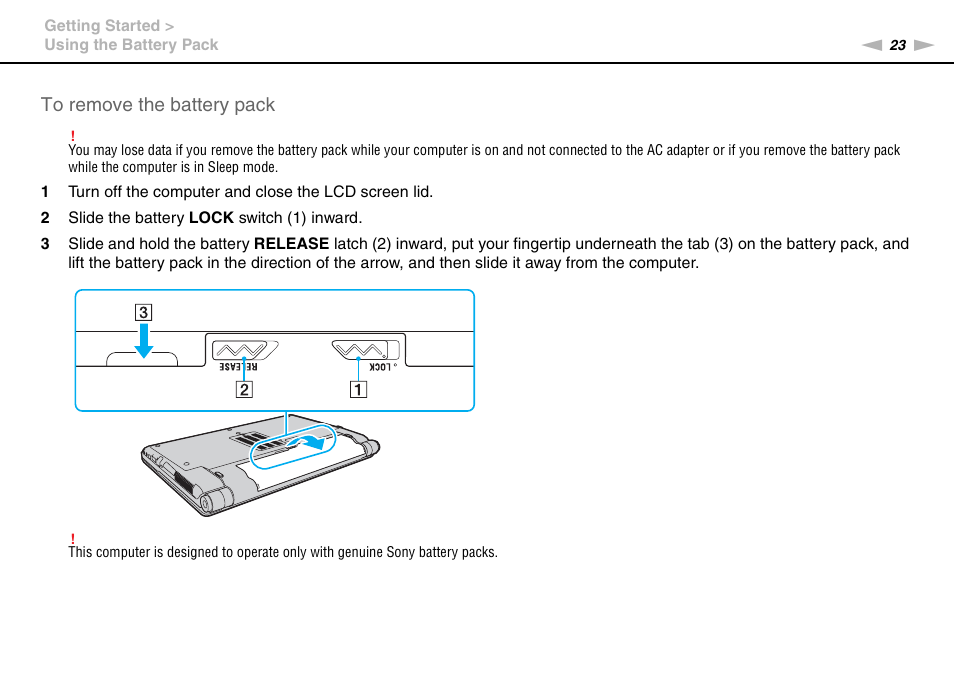 Sony VGNZ890H User Manual | Page 23 / 202