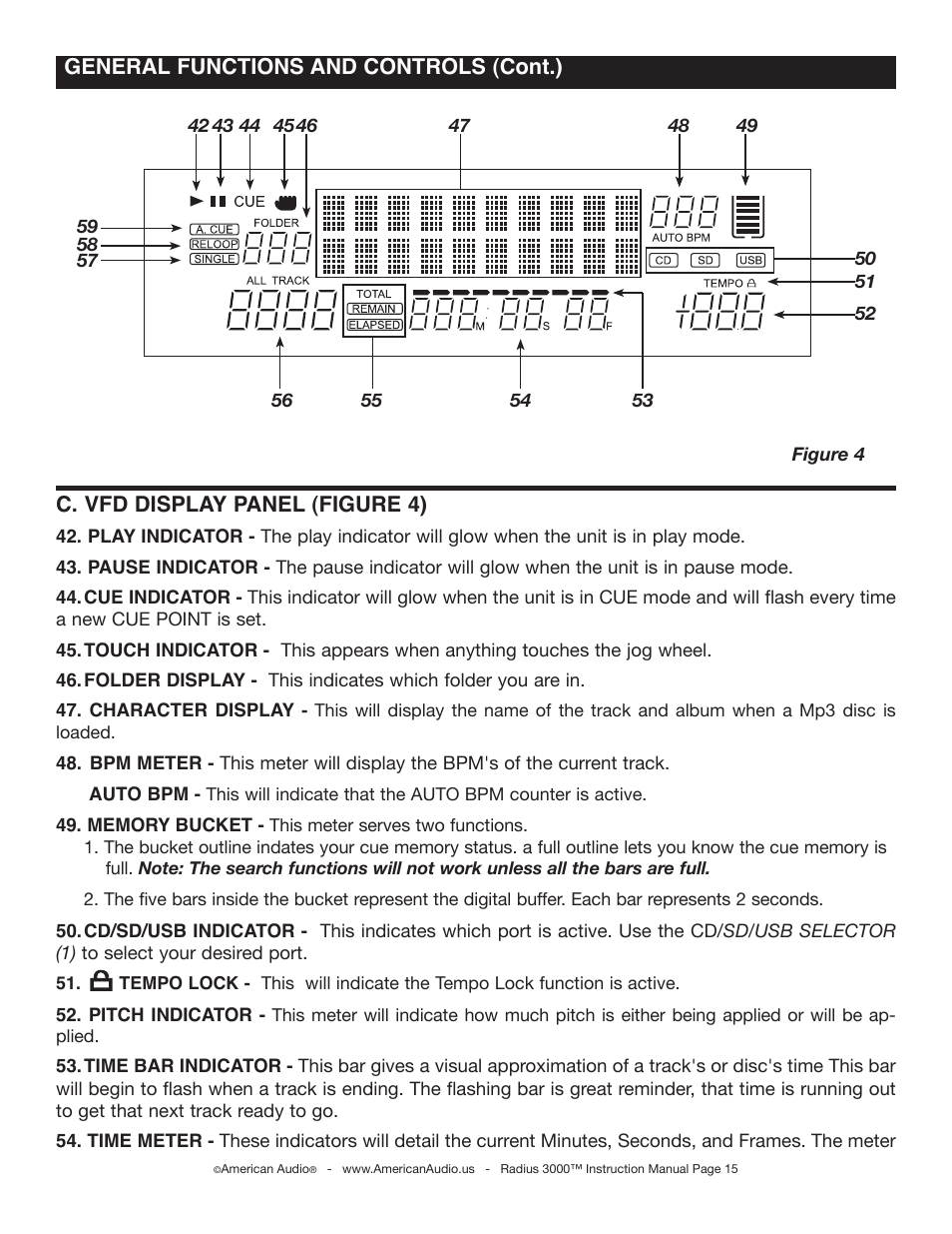 Reloop single auto cue | American Audio Radius 3000 User Manual | Page 15 / 44