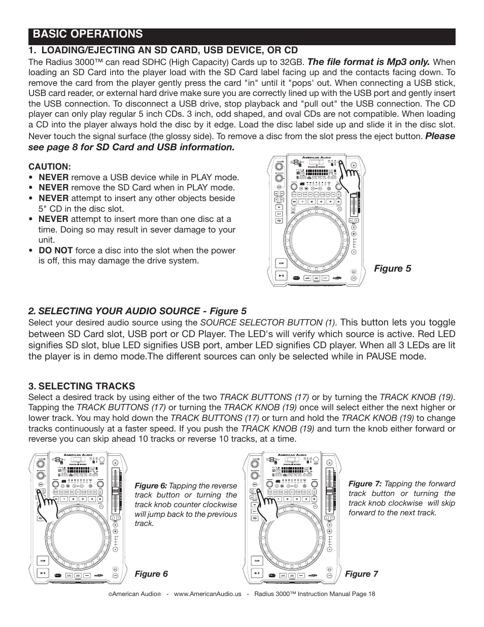 Basic operations | American Audio Radius 3000 User Manual | Page 18 / 44