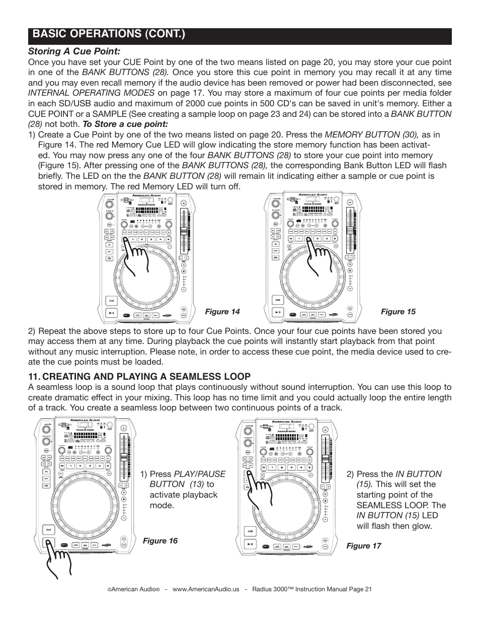 Basic operations (cont.) | American Audio Radius 3000 User Manual | Page 21 / 44