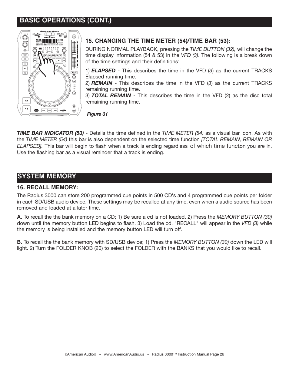 Basic operations (cont.) | American Audio Radius 3000 User Manual | Page 26 / 44