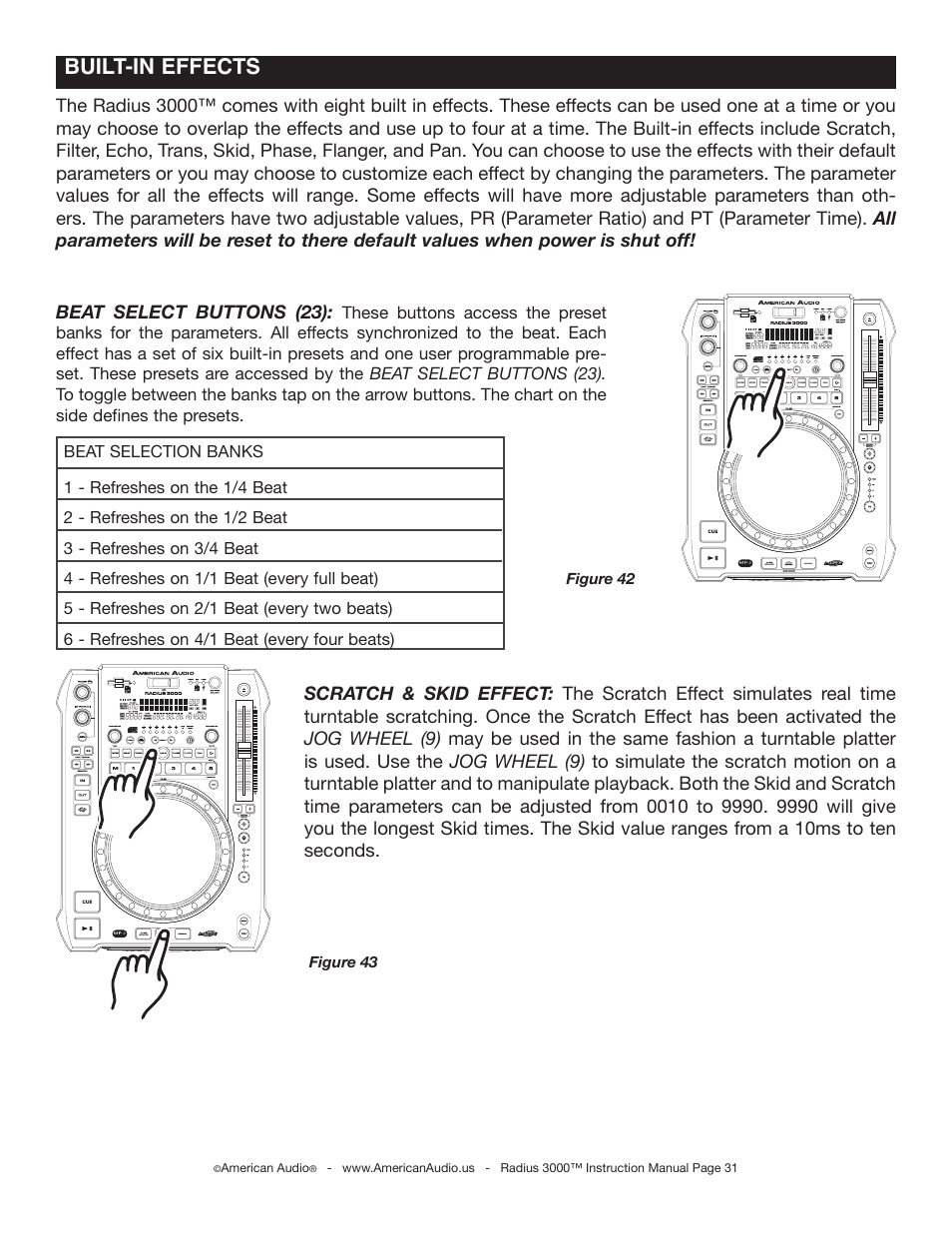 Built-in effects | American Audio Radius 3000 User Manual | Page 31 / 44