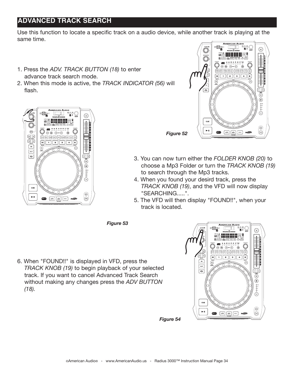 Advanced track search | American Audio Radius 3000 User Manual | Page 34 / 44