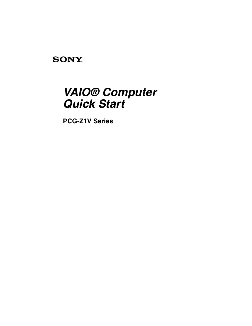 Sony PCG-Z1VA User Manual | 40 pages