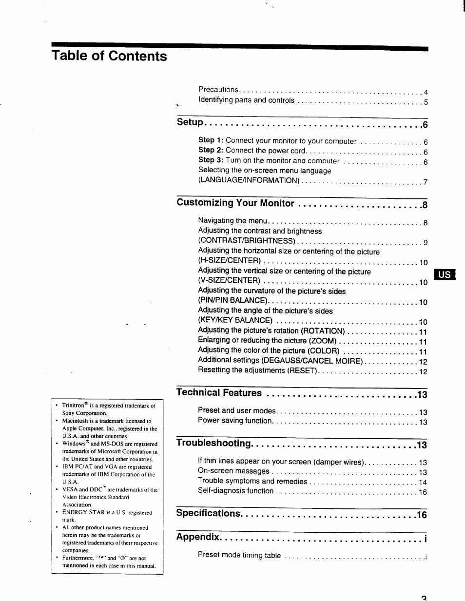 Sony CPD-110GS User Manual | Page 3 / 18