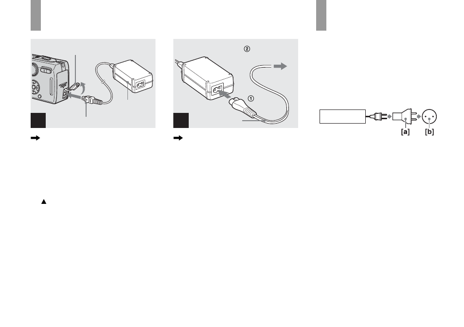 Using the ac adaptor, Using your camera abroad, Using the ac adaptor using your camera abroad | Sony DSC-P150 User Manual | Page 14 / 128