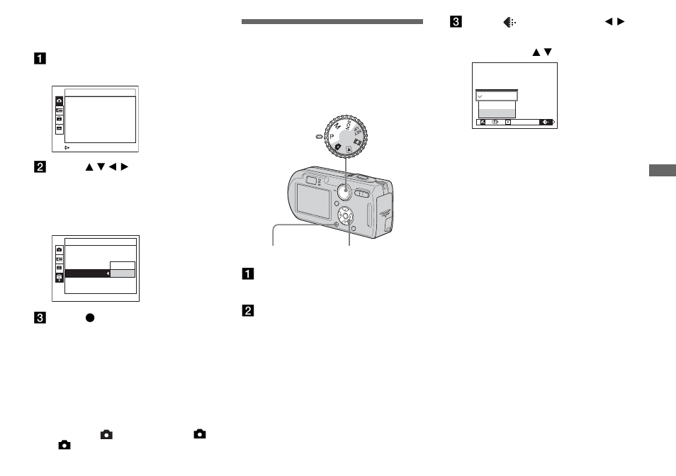 Changing the items in the set up screen, Deciding the still image quality, Changing the items in the set up | Screen, Es 45 a | Sony DSC-P150 User Manual | Page 45 / 128