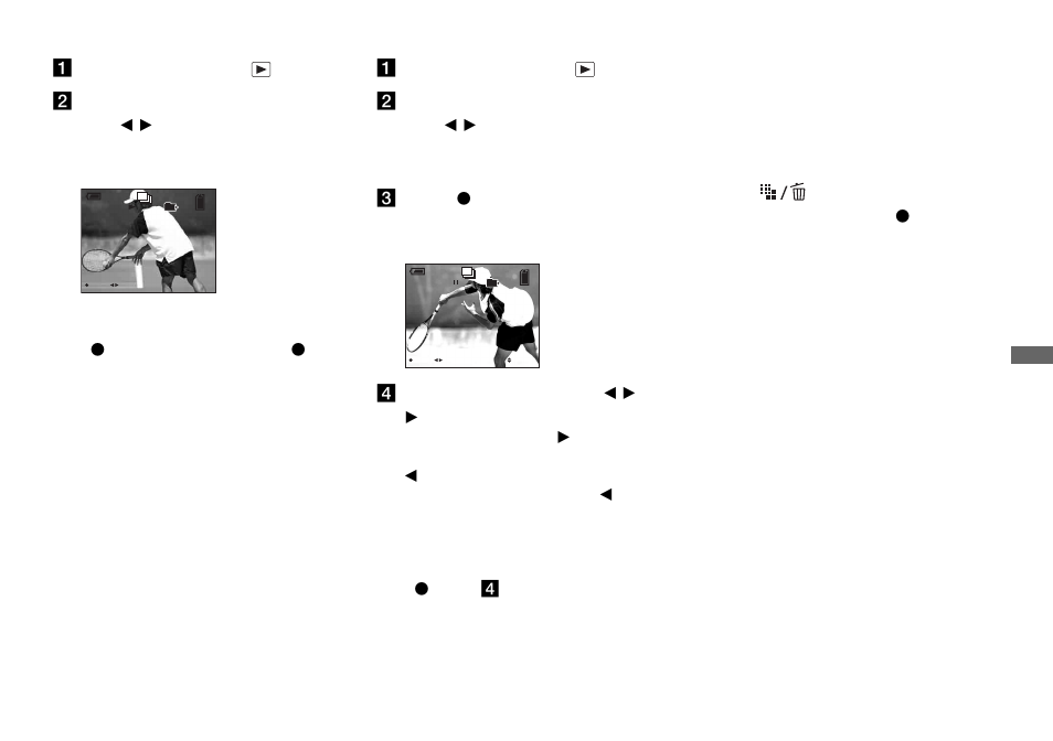 Playing back continuously, Playing back frame by frame | Sony DSC-P150 User Manual | Page 65 / 128