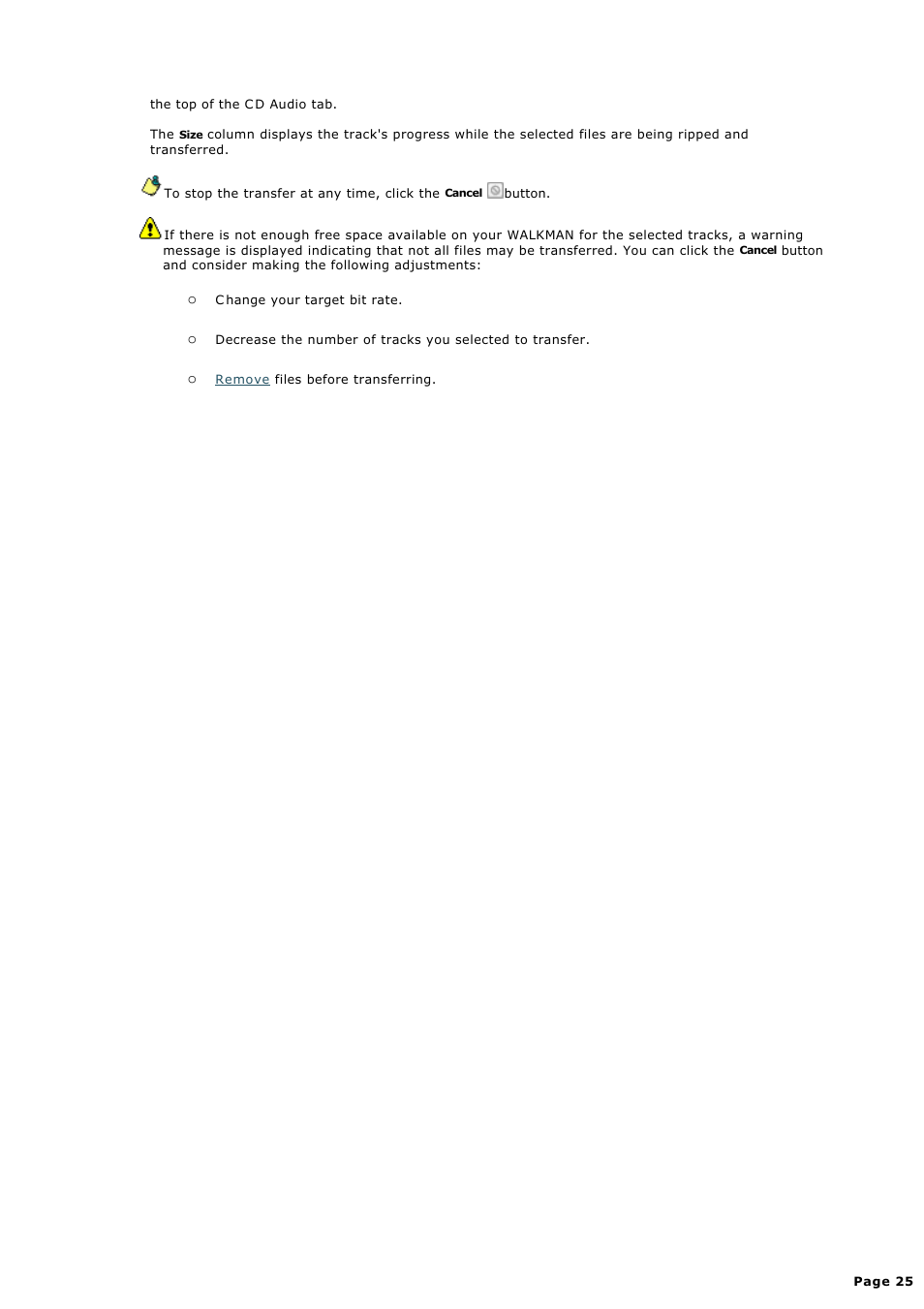 Sony NWZ-S615FSLV User Manual | Page 25 / 58