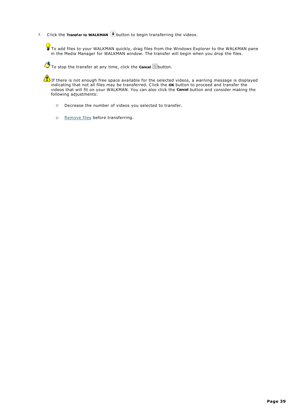 Sony NWZ-S615FSLV User Manual | Page 39 / 58