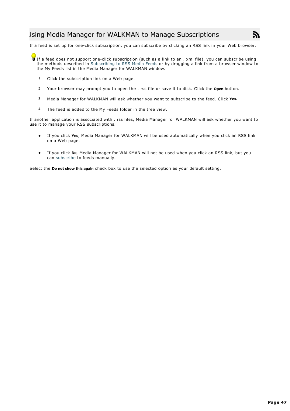 Sony NWZ-S615FSLV User Manual | Page 47 / 58