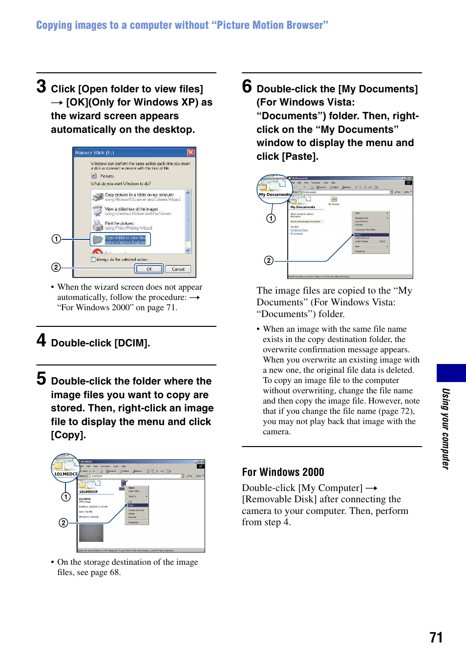 Sony DSC-S780 User Manual | Page 71 / 102