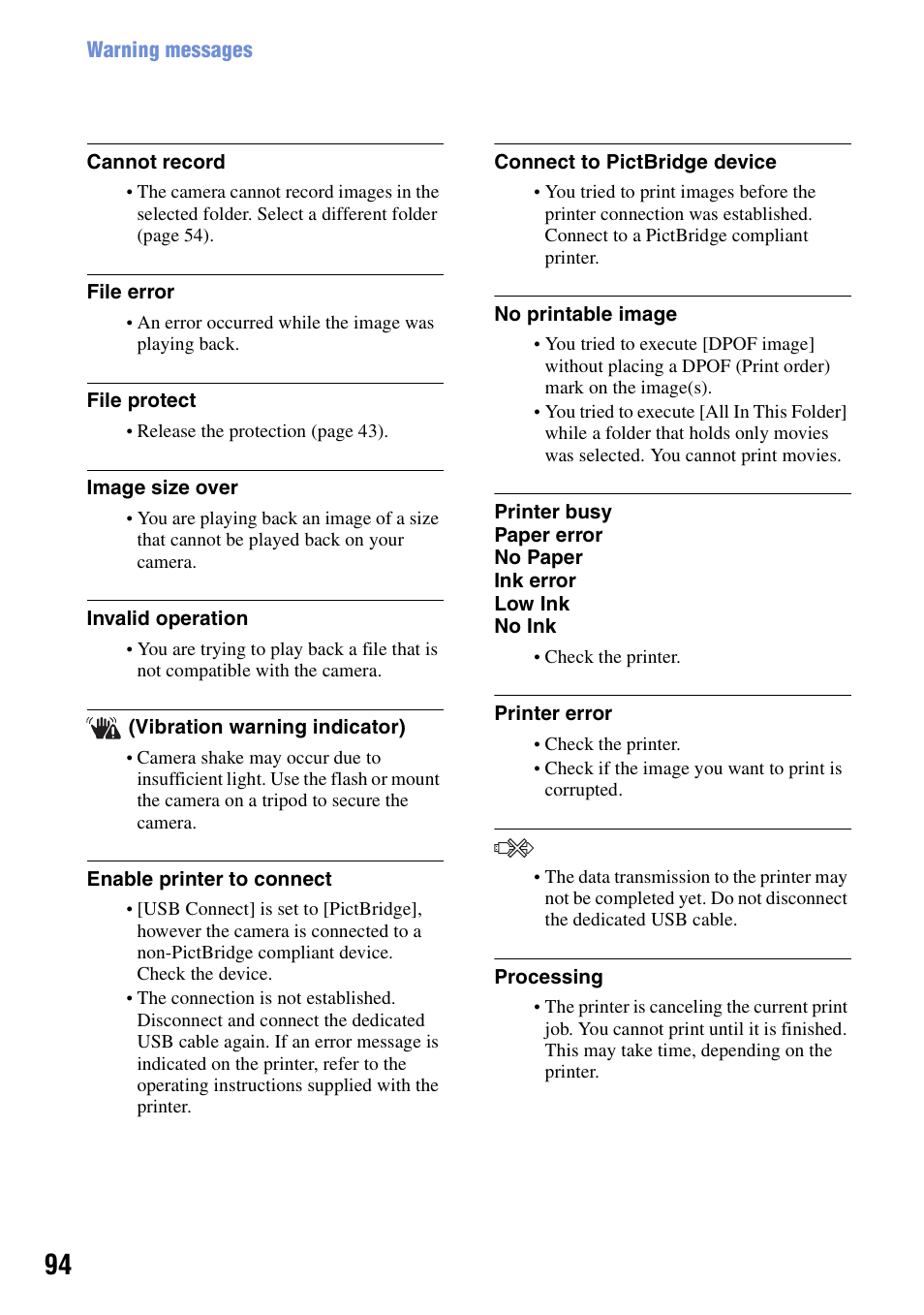 Sony DSC-S780 User Manual | Page 94 / 102