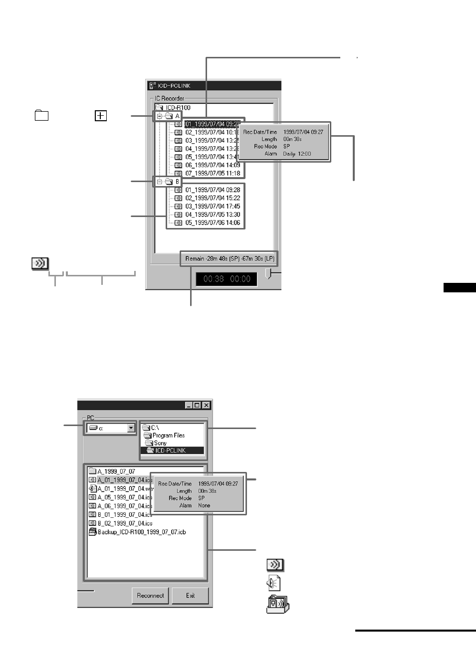 Basic operation | Sony ICD-R100PC User Manual | Page 17 / 60