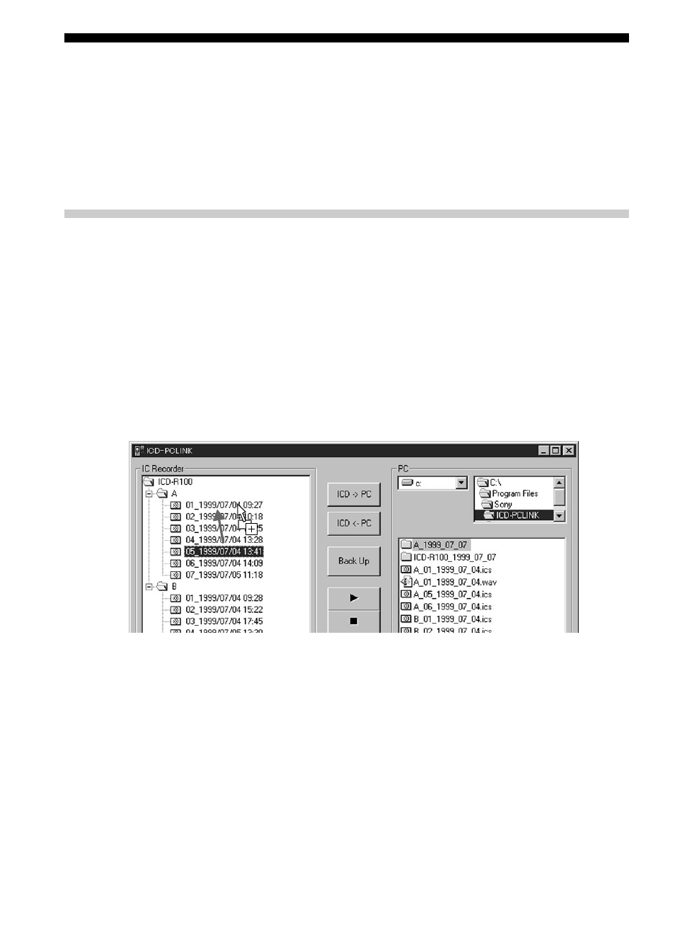 Moving the messages | Sony ICD-R100PC User Manual | Page 36 / 60