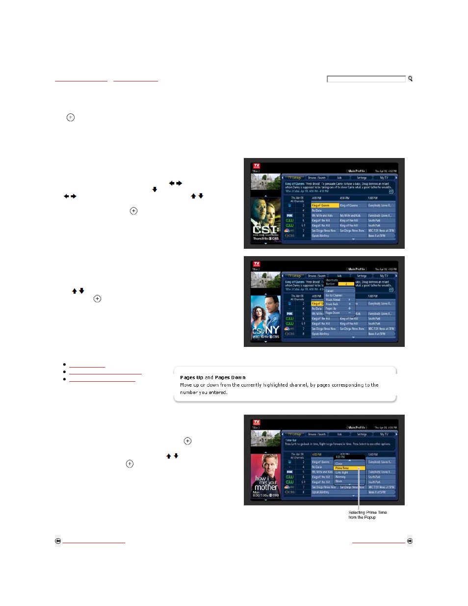 How to find a program from tv listings, How to use short cuts, Shortcut to prime time | Tv listings | Sony KDL-40XBR9 User Manual | Page 168 / 346