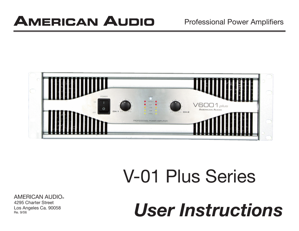 American Audio V-01 Plus Series User Manual | 22 pages