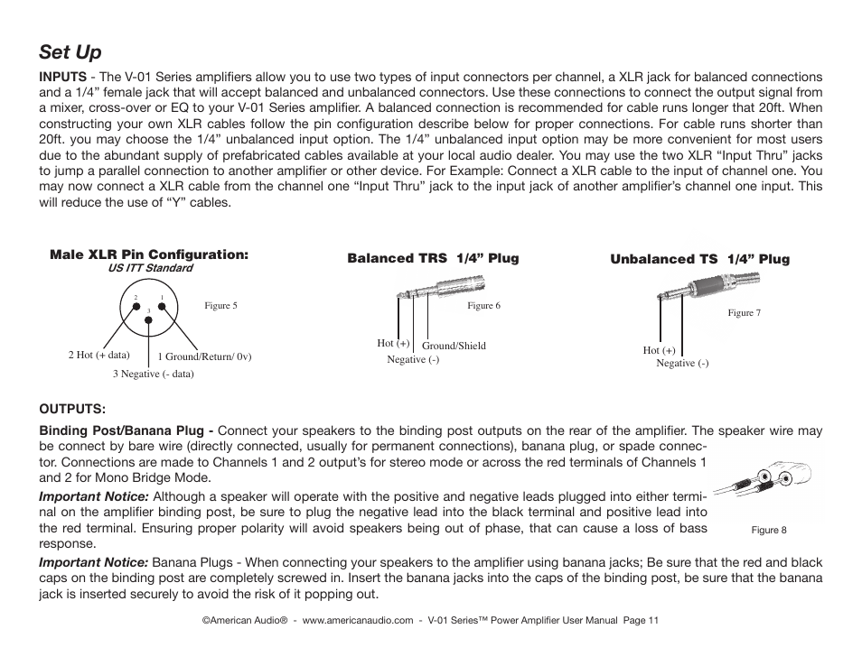 Set up | American Audio V-01 Plus Series User Manual | Page 11 / 22