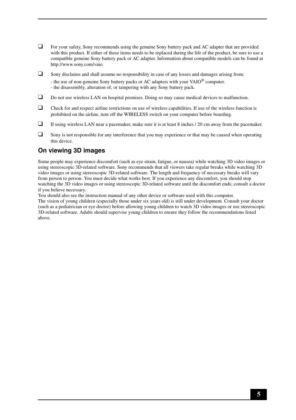 Sony VPCCB17FX User Manual | Page 5 / 32