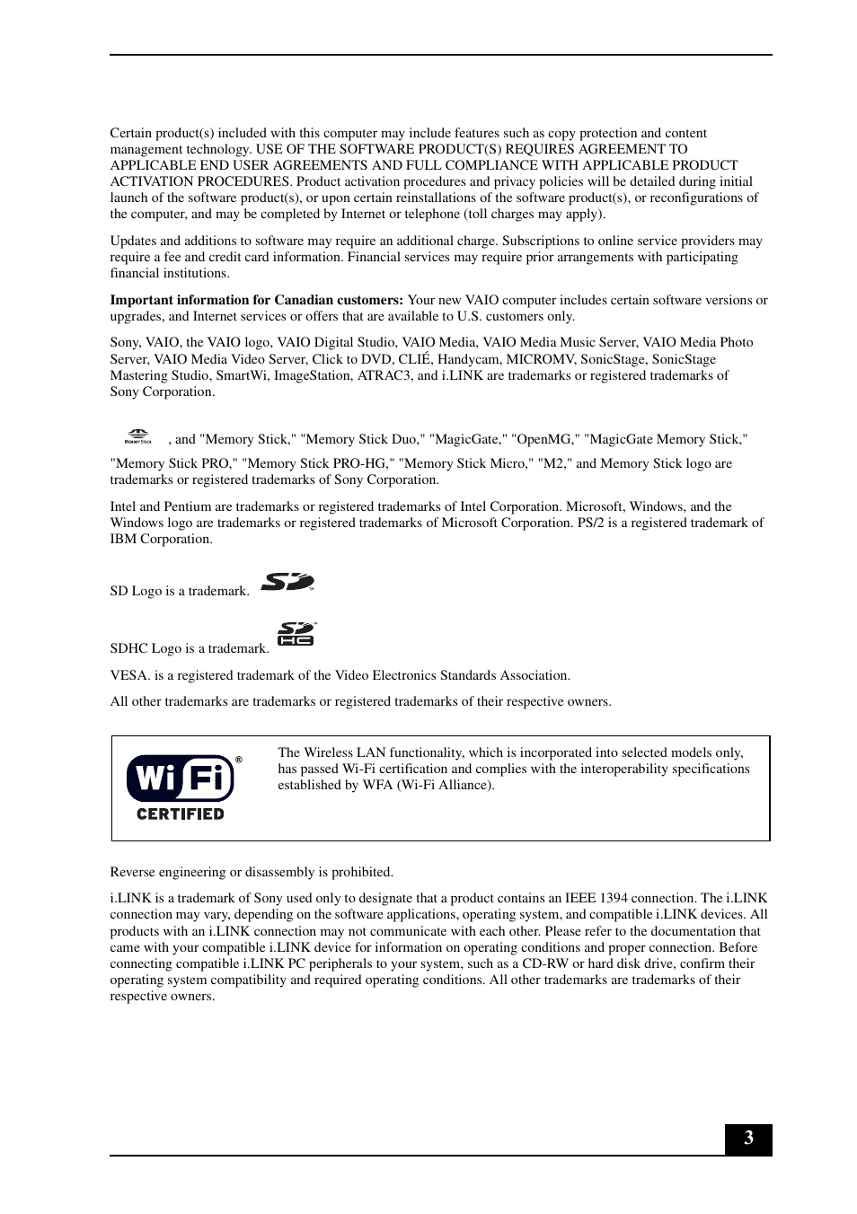 Sony VGC-LT15E User Manual | Page 3 / 20