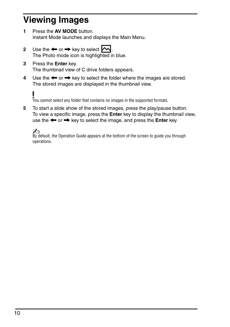 Viewing images | Sony Instant Mode User Manual | Page 12 / 72