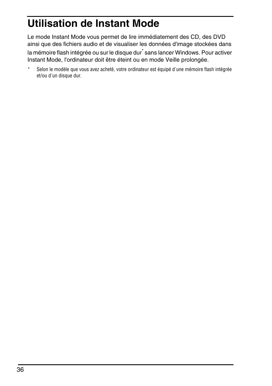 Utilisation de instant mode | Sony Instant Mode User Manual | Page 38 / 72